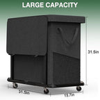 60 Gal(230L) High Grade Large Laundry Basket with Wheels, Rolling Laundry Hamper, Laundry Cart with Metal Frame and Removable Bag Design, Suitable for Laundry Room, Bedroom (Black, 3 Section 230L) - color: Black, size: 3 Section 230L