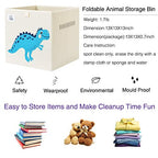 CLCROBD Foldable Animal Cube Storage Bins Fabric Toy Box/Chest/Organizer for Toddler/Kids Nursery, Playroom, 13 inch (Dino T-Rex) - color: Dino T-Rex