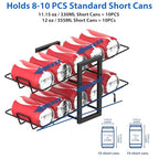 MOOACE 4 Pack Can Rack Organizer, 2 Tier Kitchen Canned Food Storage Dispenser Holds up to 40, Can Organizer for Cabinet Pantry Refrigerator Countertop, Black