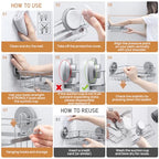 LEVERLOC 2 Pack Corner-adaptive Suction Cup Shower Caddies, Drill-Free Wall Mounted Basket, Stainless Steel Rustproof Corner Shower Shelf, Large Capacity Removable Suction Cup Bathroom Organizer, Gray - style: Corner-adaptive, Gray
