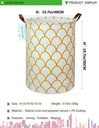 LANGYASHAN Laundry Basket Canvas Fabric Collapsible Organizer Basket for Storage Bin Toy Bins Gift Baskets Bedroom Clothes Children Nursery Hamper (gold egg) - color: Fish scale
