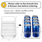 2 Tier Clear Organizer with Dividers for Cabinet, Shlef, Counter - MultiUse Slide-Out Storage Container - Kitchen, Pantry, Medicine Cupboard Bins, Bathroom, Vanity Makeup, Under Sink Organizing - size: 8" W - 1 Set