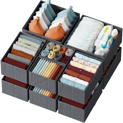 Drawer Organizer Set of 12 Dark Grey - Nursery, Bedroom, Closet Organizer & Storage - color: Dark Grey