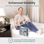 PELEGON Bed Rails for Elderly Adults Safety, ASTM Compliant, Adjustable Bed Rail with Non-Slip Ergonomic Handle and Storage Pockets, Bed Railings for Seniors Supports up to 300 lb, Tool-Free Assembly
