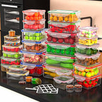 70 Pcs Large Food Storage Containers with Lids Airtight-2500ML to Small Box,Total 22812 ML Stackable Kitchen Bowls Set(35 Containers,35 Lids)-BPA Free Leak proof Plastic Boxes-Microwave safe - color: 70Pcs