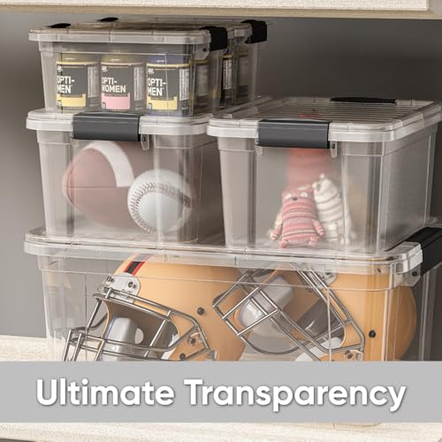 Superio Clear Storage Box with Lid, 2.5 Quart Plastic Container Bins for Organizing, Stackable Crates, BPA Free, Non Toxic, Odor Free, Organizers - size: 2.5 Quart
