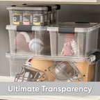 Superio Clear Storage Box with Lid, 2.5 Quart Plastic Container Bins for Organizing, Stackable Crates, BPA Free, Non Toxic, Odor Free, Organizers - size: 2.5 Quart
