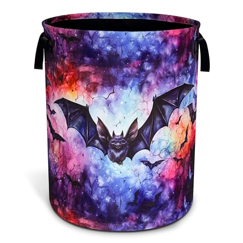Bat Laundry Basket Oxford Cloth Funny Gothic Laundry Hamper With Handle Foldable Portable Clothes Storage Basket 18.9 X 16.5 In Storage Bag For Laundry Room/Bathroom/Bedroom/Dormitories - color: Bat