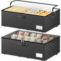 Dayacoco Under Bed Storage With Wheels,10 Inches Under Bed Storage Containers,65L Large Capacity,No Assembly Required Rolling Under Bed Storage for Clothes,Blankets,Shoes,Black - size: 10.1 inch height-black