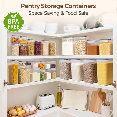 ComSaf Rice Container Set of 2(9.5L/10Qt), Large Airtight Food Storage Containers with Lid and Rice Washer, Plastic Canisters Sets for The Kitchen, Pantry Organizers for Flour, Cereal and Cooking - size: 10Qt-Rectangle