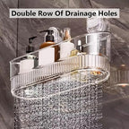 No-Drill Wall Mount Storage Box with Strong Suction Cups, Large Capacity Transparent Bathroom Organizer for Sink & Shower, Heavy Duty Holder for Cosmetics & Toiletries