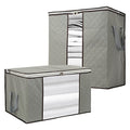 Szxc 2 Pack Foldable Large Storage Bags - Horizontal + Erect for Comforter Blanket Quilt Clothes Pillow, Clear Window & Handles, Closet Under Bed Organizer - size: Extra Large (Horizontal + Erect), style: Set of 2