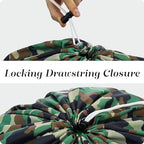 Nylon Laundry Bag - Locking Drawstring Closure and Machine Washable. These Bags will Fit a Laundry Basket or Hamper and Strong Enough to Carry up to Three Loads of Clothes. (Camouflage) - color: Camouflage, size: 22" x 32"