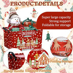 4 Pack Christmas Storage Bin Collapsible Large Christmas Gingerbread Man Storage Baskets for Gifts Canvas Laundry Basket Foldable Box with Handle for Office Home Bedroom Clothes Toys Decor - style: Gingerbread Man
