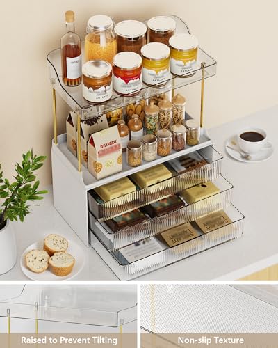 Anylady Bathroom Organizers and Storage, Makeup Organizer (Sturdy Durable Attractive), Ideal for Vanity, Countertop, Counter, Perfume, Skincare, Cabinet, Cosmetic, Dresser Organizer (White) - color: white