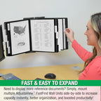 Ultimate Office AdjustaView 10-Pocket Wall Reference Organizer with Easy-Load Pockets and Mounting Screws, Black Pockets - color: Black Pockets