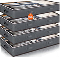 90L Under Bed Storage Containers, Closet Organizers and Storage Bins, Foldable Underbed Storage Bags for Blankets, Towels, Comforter, Sweaters, Linen Sheets, Wrapping Paper (Grey, 4 Pack) - size: 4 Pack
