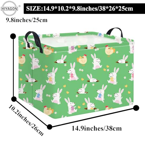HIYAGON Rectangular Easter Basket for Kids Baby Easter Basket for Boys and Girls Cute Toy Storage Organizer Bin Box Room Decor(Cute Easter Basket) - color: Cute Easter Basket