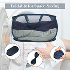 5 Pcs Durable Collapsible Laundry Baskets, Foldable Laundry Basket Large Opening, Pop Up Laundry Hamper with Pocket, Clothes Hamper with Handles for Laundry, Bathroom, Kids Room, Dorm or Trave - color: Gray+Black+Navy+Green+Beige