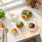 Urban Green Glass Food Container Set with Glass Lid, 4 Pack, Meal Prep Containers with Silicone Framed Airtight Lid, Leakproof, 100% Plastic Free, - color: White Sand-RD