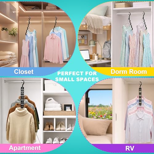 Closet Organizers and Storage,Upgraded Organization and Storage Clothes Hanger,12 Pack College Dorm Room Essentials,Sturdy Closet Organizer Home Essentials Space Saving Hangers for Thick Clothe - size: 12Pack