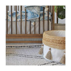 Crane Baby Boho Safari Nursery Decor Baby Storage Bin, Cotton & Jute Collapsible Fabric Basket Organizer, 13X12 Jute 13 X 12 Inches Beige - size: 13 x 12 Inches, style: Jute