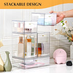LALOBLUE Set of 5 Stackable Storage Drawers, Clear Acrylic Organizer Bins for Beauty Supplies, Perfect for Makeup Vanity, Undersink, Kitchen, Cabinet,Pantry Organization and Storage - style: 5 Pack