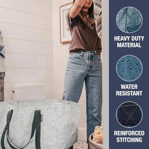 CleverMade Frakta Basket Reusable Grocery Tote - 76L - Pack of 2 - Ocean Blue - Collapsible Storage Shopping Organizer - Heavy Duty Utility Bag Home - color: Ocean, size: 76L
