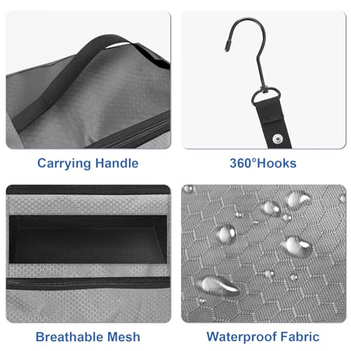 Olosar Suitcase Organizer, Travel Luggage Organizer Portable Hanging Travel Shelves Collapsible Hanging Packing Cubes for Carry on Suitcase - color: Grey-S, size: Small