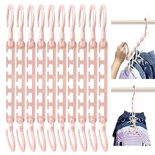 Wonder Hanger Max 10-Pack Space Saving Hangers, Reinforced Hooks Swivels 360°, Cascading Hanger, Teens, College Dorms, Kids & Closet Organizer, Assembled – Pastel Pink - color: Pink, size: PACK OF 10