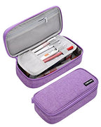 YOKUMA Pencil Case,Large Capacity Pencil Pouch,Aesthetic Zipper Pencil Box, Back to School Supplies for College Student Teen Adults,Travel Essentials,Electronic Cable Organize - color: Purple