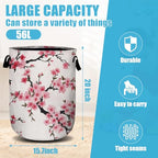 Japanese Cherry Blossom Tree Laundry Basket, Laundry Hamper Collapsible Oxford Cloth with Handle Clothes Toy Storage Bin for Bathroom Laundry Room Bedroom 15.7 X 20 Inch - color: Japanese Cherry Blossom Tree