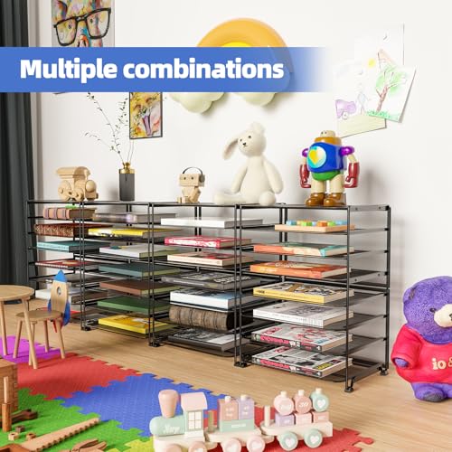 Simple Trending 2 Pack 8 Tier Letter Tray Paper - Mesh Desk File Organizer for Office School Desktop, Black - color: 2 Pack 8 Tier Black-Mesh Desk