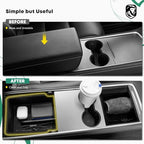 YHTAUTO Armrest Upper Tray Fit for Tesla Model Y Juniper 2025 2026 (Premium & Performance), Tesla Model 3 Highland 2024 2025 2026, Center Armrest Storage Box with Sunglass Holder Car Accessories - style: 1PC Armrest Upper Tray