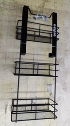 Ordina Over The Door Shower Caddy – 3 Tier Bathroom Organizer, Rustproof Hanging Storage Rack for Shampoo, Soap & Essentials – Matte Black Powder-Coated Steel