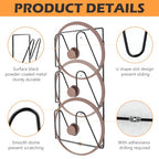 2-Pack Pot Lid Organizer 3-Tier Iron Rack | Cabinet & Wall Space-Saving - Easy No-Drill Adhesive Mount – Damage-Free Storage for Home Cooks’ Kitchen