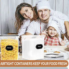 PRAKI Large Airtight Food Storage Containers 5.2L / 195oz, 4pcs Pantry Kitchen Organizers and Storage for Flour, Sugar, Baking Supplies, BPA Free, Plastic Flour Containers with 20 Labels & Maker - size: 5.2 l