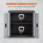 VEVOR Foldable Wall Cabinet, Metal Garage Locker Mounted 26" Small Tool Chest 240 LBS Loading Capacity Adjustable Shelf Magnetic Door File for Warehouse Office Home Black - style: Foldable 26"
