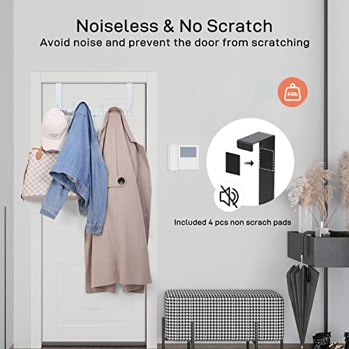 Optish Over The Door Hooks, Door Hanger Hooks for Hanging, Over The Doors Towel Racks for Bathroom with 12 Coat Hook, Coat Rack Bathroom Accessories（1 Pack, White） - color: White, size: 1 Pack-12 Hooks