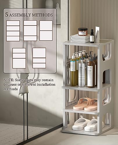 HAIXIN 5-Tier Shoe Rack - Durable Space Saving Shoe Storage Stand for Closet, Entryway, Hallway, Dorm, Bathroom - Grey (Pack of 2) - color: Grey, size: 5 Tier (Pack of 2)