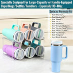 Design for Stanley 40 OZ & Large Bottles & Tumblers with Handle, Acrylic Water Bottle Organizer - Stackable Clear Wine Rack, Cup Holder for Home Kitchen Pantry Shelf Countertop Cabinet, 2 Tier Hold 6 - size: 2 Tier for 6