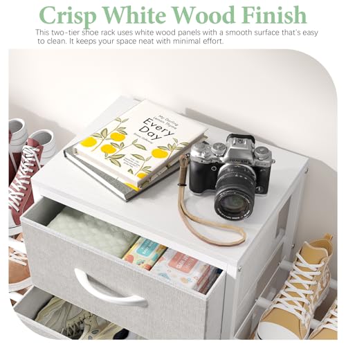 Cidaziya Expandable Closet Organizers and Storage,Wide Long 3 Drawer Dresser,White Fabric Storage Dresser, Clothes Shelves for Kids, Purse Organizer Small Shoe Rack for Closet Bedroom(47.24~71.47in) - size: 47.24~ 71.47"W*11.41"D * 24.01"H