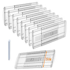 8 Pack Adjustable Drawer Dividers for Clothes,5" High Expandable From 13-21" Clear Drawer Organizers, PC Plastic Separators for Dresser/Bedroom/Bathroom/Kitchen/Office Storage - size: 8 PCS-5IN-T3-Clear
