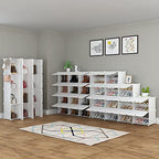 HOMIDEC Shoe Storage Cabinet, 48 Pairs Shoe Rack 3 by 8 Tier Space Saving Shoe Organizer for Closet Hallway Living Room Bedroom Garage - color: White, style: 3 by 8