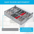 INAYA Under Bed Shoe Storage Organizer 2 Pack, Fits 32 Pairs, Large Underbed Shoe Box Storage Containers, Clear Foldable Shoes Organizer Under the Bed Sturdy Structure with Hard Bottom Support - size: 16+16 Cells (Hard Bottom Support)