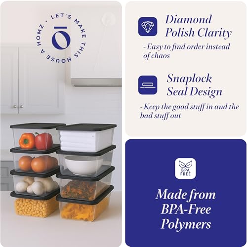 HOMZ 10-Pack Snaplock, Small Clear Plastic Storage Organizer Bins w/Lids, 6 Quart, Gray - Stackable Container Boxes for Bedroom, Bathroom, Garage, and Office Organization - color: Gray Lid, size: 6 QT (10 Pack)