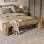 Tribesigns 71" Extra Long Entryway Bench, Modern Farmhouse Shoe Bench Wooden Indoor Seating with Layered Design for Hallway, End of Bed, Living Room, Sofa Back, Dining Room, Brown - color: Brown