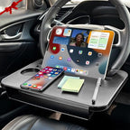 2-in-1 Steering Wheel Desk - Steering Wheel Tray Table with Seat Gap Filler Organizer | Car Food Tray for Driver | Car Desk for Laptop & Eating - Work Road Trip Essentials Accessories - style: Steering Wheel Tray