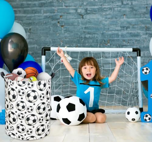 Kids Laundry hamper Baby Hamper for Nursery Boy and Girl Hamper Cute Kids Toys Storage Bin Organizer Soccer Room Decor for Home(Soccer) - color: Soccer