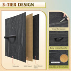 WLIVE 9-Drawer Dresser, Fabric Storage Tower for Bedroom, Entryway, Closet, Tall Chest Organizer Unit with Fabric Bins, Steel Frame, Wood Top, Easy Pull Handle, Charcoal Black Wood Grain Print - color: Charcoal Black Wood Grain Print
